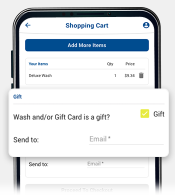Car Wash App - Easily sell in-app digital gift cards